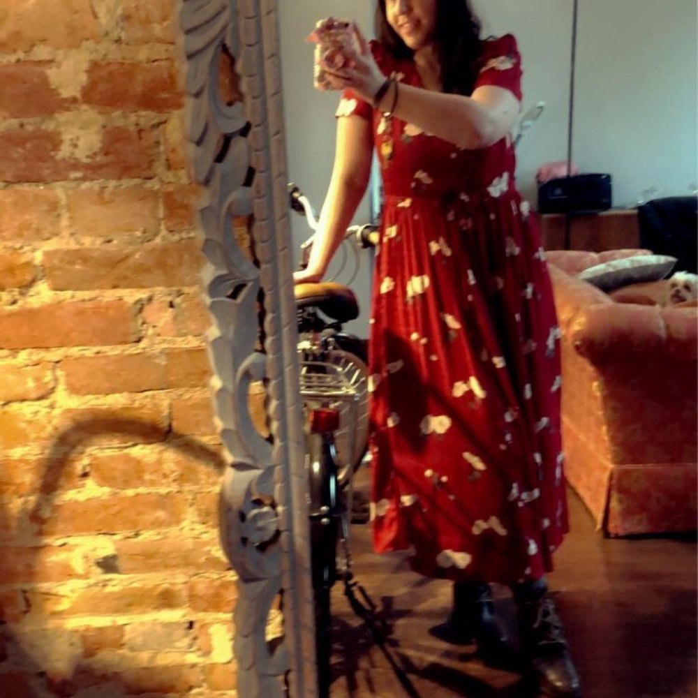 Crimson Floral Dawn Dress